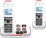 SWISSVOICE - Xtra 2355 Duo - DECT - Cordless Telephone - Large Keys - Answering Machine - Audio Boost - Loud Ringtones - Hearing Aids Compatible - Call Block- 2 Handsets - White
