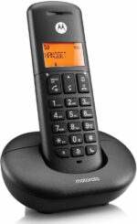 Motorola E201 Cordless Landline House Phone, Home Phone, Nuisance Call Blocking, Do Not Disturb Button, Amber Backlit Display,Single Handset Pack