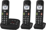 Panasonic KX-TGU132EB Digital Cordless Phone with Answering Machine, Base Unit & 2 Handsets, LCD Display, Big Buttons, Fav Call, Hearing Aid Compatible, Black - Image 2