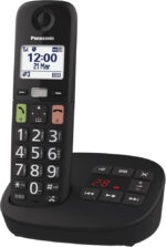 Panasonic KX-TGU132EB Digital Cordless Phone with Answering Machine, Base Unit & 2 Handsets, LCD Display, Big Buttons, Fav Call, Hearing Aid Compatible, Black - Image 3
