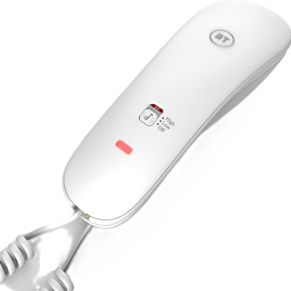 BT Duet 210 Corded Landline House Phone, Home Phone, 10 Number Memory, LED Call Indicator, Mute Facility, Hearing Aid Compatible