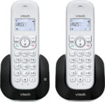 VTech CS1551 DECT Cordless Phone with Answering Machine and Call Block, 2 Handsets, Intercom, Landline House Phones, White, Caller ID/Call Waiting, Redial, Handsfree, illuminated Display and Keypad