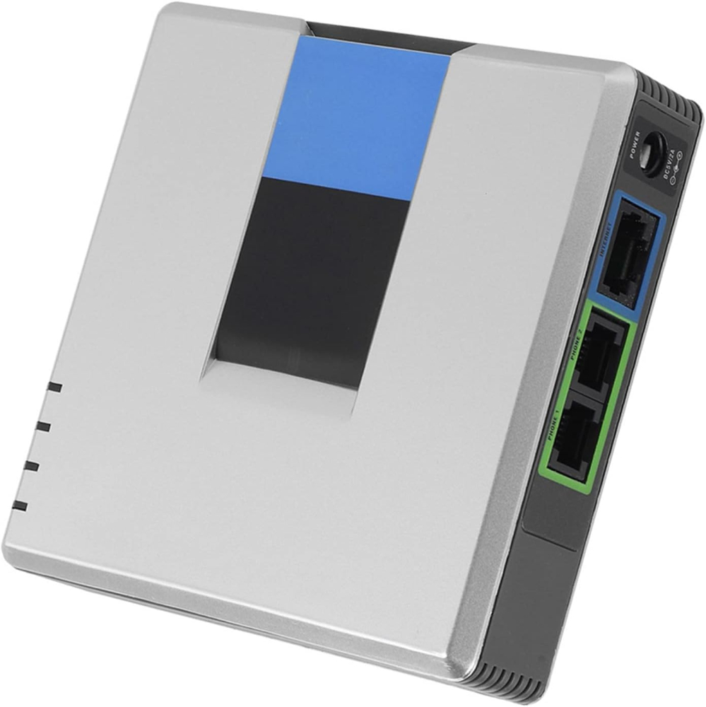 2 Ports Adapter SIP, Internet Phone Adapter Lightweight and Portable, Easily Make VoIP Calls or Global Calls Comes for Public Use, Easy Setup with Guide (UK Plug)