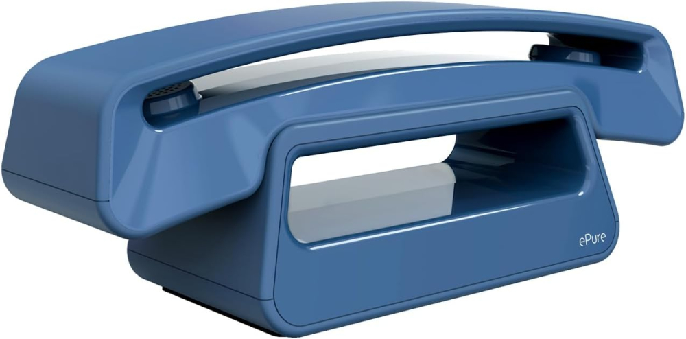 ALCATEL ePure Iconic - DECT Cordless Phone - Classic Design - Large Highly Legible Graphic Display - Handsfree - Call Barring - Blue