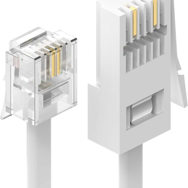 Ancable RJ11 Telephone Cable for Landline ADSL Modem Cable 2M, BT Plug to RJ11 Male Broadband 6P2C 2-Pin Telephone Cable Only for RJ11/BT UK Landline Phone Cord Home & Office Fax Modem