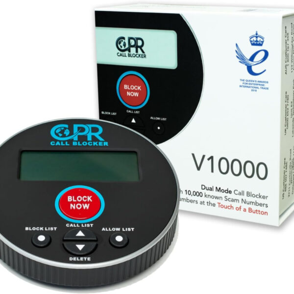 CPR V10000 Landline Call Blocker – Instantly Stop Scam Nuisance calls with the Push of a Button – Manually Block Up to 2,000 Numbers – Easy to Use, No Monthly Fees