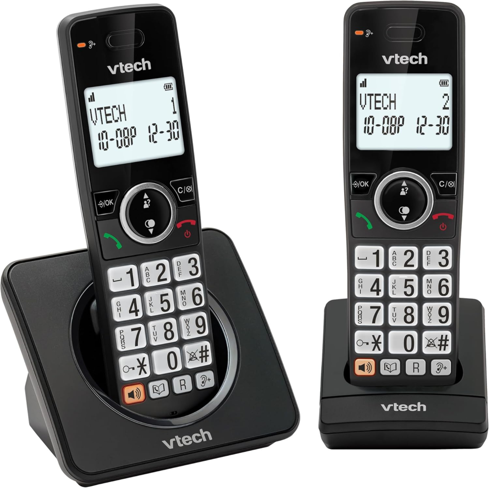 VTech EA5001 DECT Cordless Phone with Nuisance Call Blocker,Easy-to-Read Backlit Display,Landline Phone with 18 Hours Talk-time,Volume Booster,Handsfree Speakerphone,Speed Dial,2-Handset