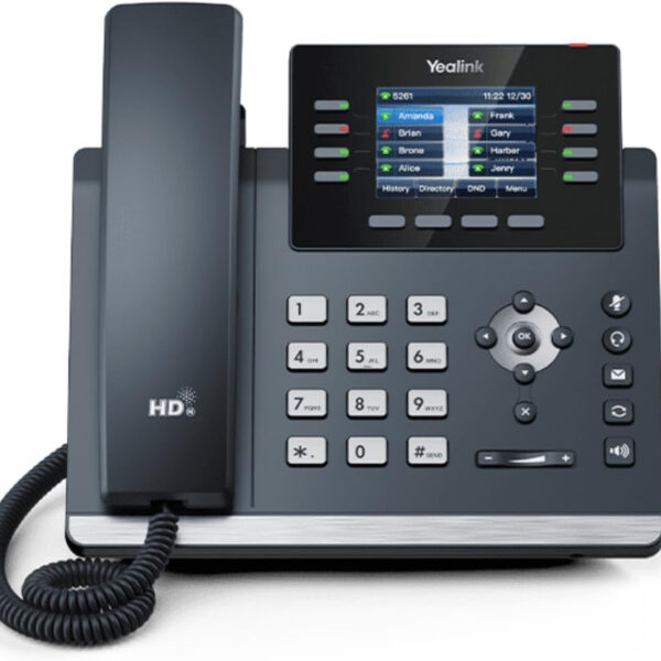 Yealink SIP-T44W IP Desk Phone, upto 12 SIP accounts, Dual Band Wi-Fi, Bluetooth, Colour Display