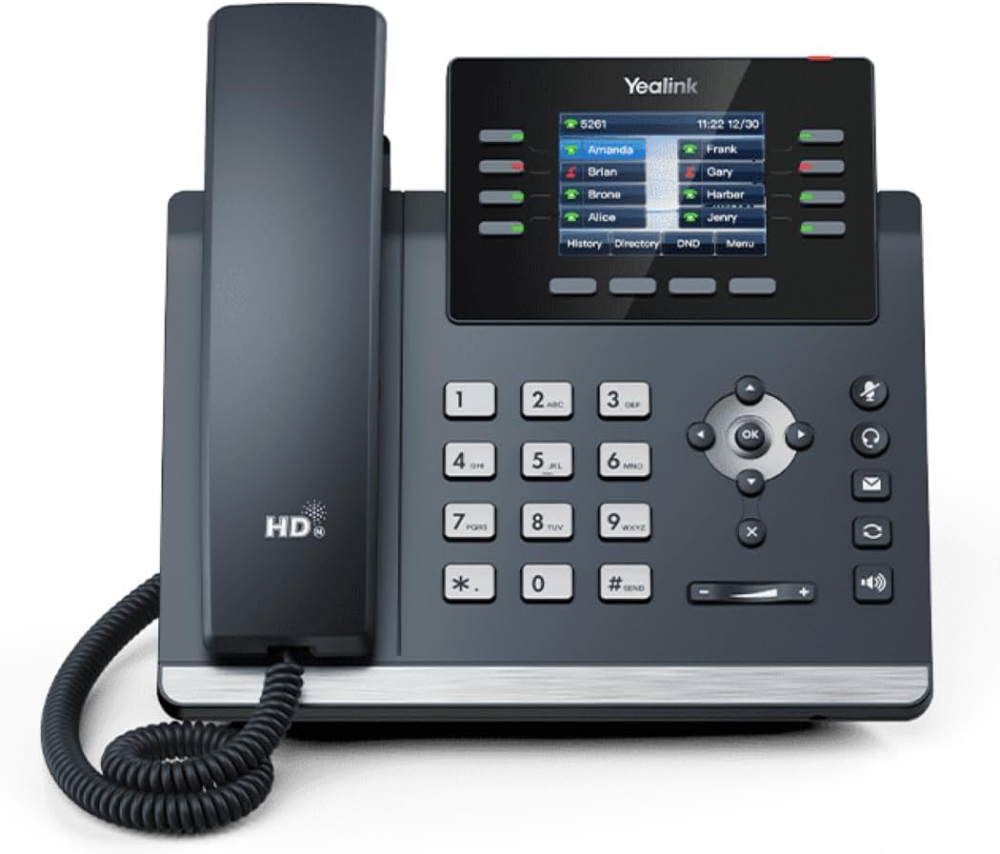 Yealink SIP-T44W IP Desk Phone, upto 12 SIP accounts, Dual Band Wi-Fi, Bluetooth, Colour Display