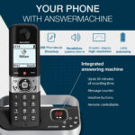 ALCATEL F890 Voice Duo - Cordless Phone DECT With Answering Machine - High Resolution Graphic Display - Handsfree - Call Barring - VIP Ringtone - 50 Min Answering Machine - 2 Handsets - Black/Grey - Image 2