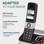ALCATEL F890 Voice Duo - Cordless Phone DECT With Answering Machine - High Resolution Graphic Display - Handsfree - Call Barring - VIP Ringtone - 50 Min Answering Machine - 2 Handsets - Black/Grey - Image 3