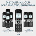 ALCATEL F890 Voice Duo - Cordless Phone DECT With Answering Machine - High Resolution Graphic Display - Handsfree - Call Barring - VIP Ringtone - 50 Min Answering Machine - 2 Handsets - Black/Grey - Image 5