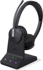 Yealink WH64 DECT & Bluetooth Mono Teams Wireless Headset with Microphone, 606 ft Range On Ear Headphones with 3X Noise Cancelling Mic,26H Talk Time,Microsoft Certified PC Headsets for Work,VoIP Phone - Image 2