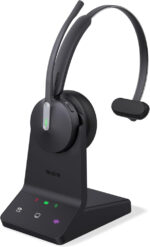 Yealink WH64 DECT & Bluetooth Mono Teams Wireless Headset with Microphone, 606 ft Range On Ear Headphones with 3X Noise Cancelling Mic,26H Talk Time,Microsoft Certified PC Headsets for Work,VoIP Phone - Image 4