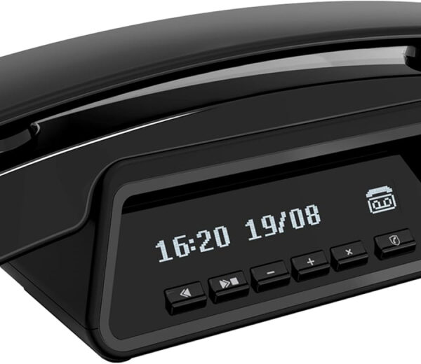 ALCATEL ePure Premium - Cordless Phone DECT With Answering Machine - Classic Design - Smart Display Base - Large Graphic Display - Handsfree - Call Barring - Black