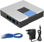 VoIP Adapter, with 2 Voice over IP Ports SIP V2 Protocol Support Includes Cable for Broadband Network Routers Ordinary Telephone Sets (UK Plug)