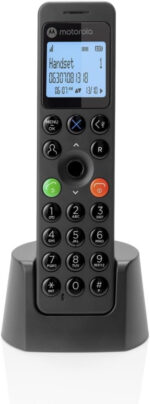 Motorola DOT211 Cordless Landline House Phone, Home Phone, Nuisance Call Blocking, Answer Machine, LCD Backlit Display, Single Handset Pack