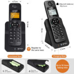 D1005 Cordless Home Phone, ECO Technology, Rubber oil injection (Single Pack, Black) - Image 3