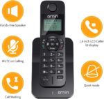 D1005 Cordless Home Phone, ECO Technology, Rubber oil injection (Single Pack, Black) - Image 4