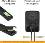 D1005 Cordless Home Phone, ECO Technology, Rubber oil injection (Single Pack, Black) - Image 5