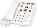 Big Button Phones for Elderly and Dementia Sufferers Loud Ringer House Landline Telephone with Speed Dialing Volume Control, Hands-free Corded Phones for Hearing, Visually Impaired
