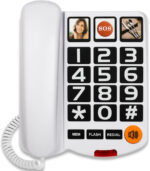 Big Button Phones for Elderly and Dementia Sufferers Loud Ringer House Landline Telephone with Speed Dialing Volume Control, Hands-free Corded Phones for Hearing, Visually Impaired - Image 3