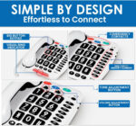 Geemarc CL100 - Big Button Corded Telephone with Loud Receiving Volume and One-touch Memories for Seniors - Hearing Aid Compatible - Low to Medium Hearing Loss - UK Version - Image 3