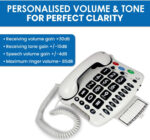 Geemarc CL100 - Big Button Corded Telephone with Loud Receiving Volume and One-touch Memories for Seniors - Hearing Aid Compatible - Low to Medium Hearing Loss - UK Version - Image 4