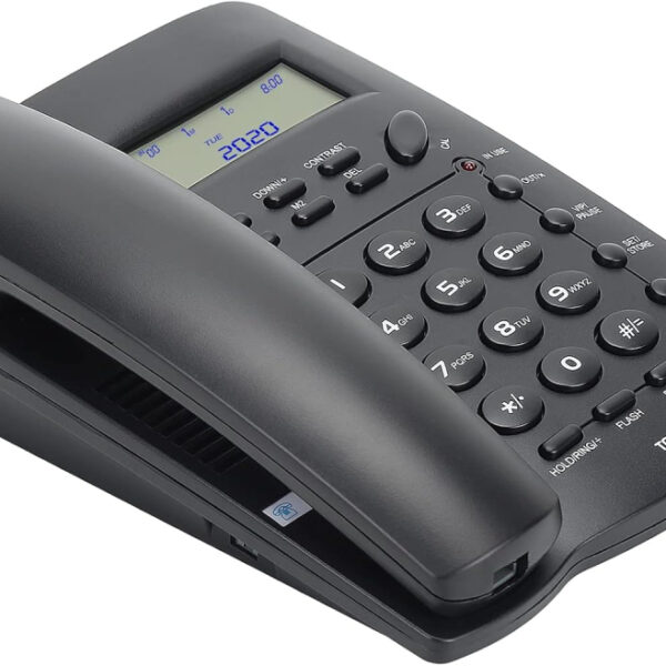 Uvital Desktop Corded Telephone, DTMF/FSK Mode, LCD Display, Calls Memory, Basic Calculator, Special Ring for VIP Numbers, M1,M2 One Touch Memory, in Use LED Indication, Last Number Redial