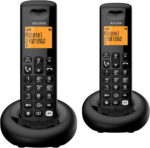 ALCATEL E260 SVoice Duo - DECT Cordless Phone with Answering Machine - Compact Design - Large Backlit Display - Handsfree - Unwanted Call Blocking - 2 Handsets - Black