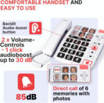 SWISSVOICE - Xtra 1110 - Corded Telephone - Large Keys - 6 Memory Keys With Photo - Extra Loud Ringtones - Illuminated Ringer Indicator - Audio Boost - Hearing Aid Compatible - White - Image 3
