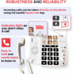 SWISSVOICE - Xtra 1110 - Corded Telephone - Large Keys - 6 Memory Keys With Photo - Extra Loud Ringtones - Illuminated Ringer Indicator - Audio Boost - Hearing Aid Compatible - White - Image 4