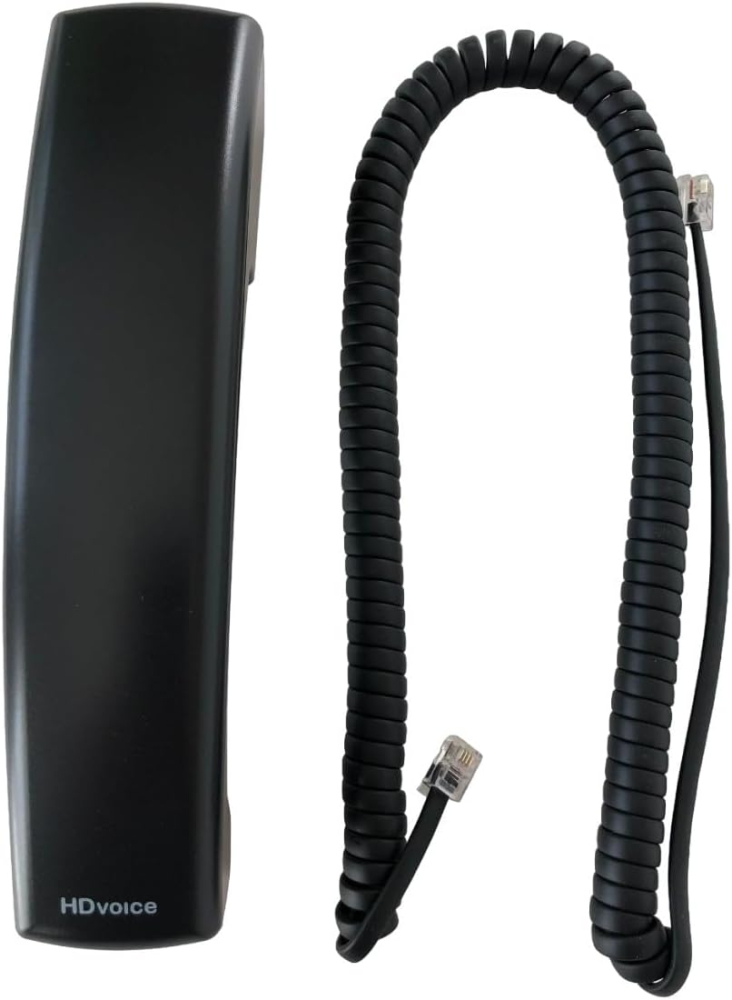The VoIP Lounge Replacement HD Voice Handset with Curly Cord for Polycom VVX Series IP Phones 300 301 310 311 400 401 410 411 500 501 600 601 1500 Black (Please See Full Description Below)