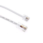 JZK 1.5M White RJ11 to RJ45 Cable, Ethernet Patch Network Lead, Telephone ASDL Patch Lead 6P4C to 8P8C Flat Network Extension Cord for ADSL, VoIP, Fax, Phone, Landline Wire, Modem, Router