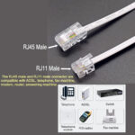 JZK 1.5M White RJ11 to RJ45 Cable, Ethernet Patch Network Lead, Telephone ASDL Patch Lead 6P4C to 8P8C Flat Network Extension Cord for ADSL, VoIP, Fax, Phone, Landline Wire, Modem, Router - Image 4