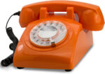 Opis Technology 60s Cable: The Retro Rotrary Phone with old fashioned dial and metall bell ringer - an analogue landline house telephone that fits modern connections, boxes and routers in Red - Image 4