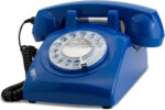 Opis Technology 60s Cable: The Retro Rotrary Phone with old fashioned dial and metall bell ringer - an analogue landline house telephone that fits modern connections, boxes and routers in Red - Image 5