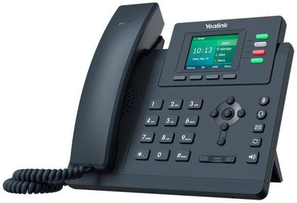Yealink SIP-T33G Entry-level IP Power over Ethernet Corded Phone with 4 Lines, HD Voice and 2.4 Inch LCD Colour Display with Backlight (320 x 240 Pixel) - Black