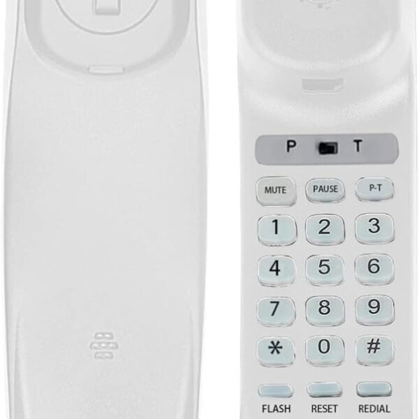 Corded House Phones Landline, Wall Mountable Or Desk Landline Telephone, Dial Pad on Base unit Home Phone, Landline Phones Last Number Redial, Pause, Flash for Office, Hotel, Home, Bathroom -White