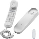 Corded House Phones Landline, Wall Mountable Or Desk Landline Telephone, Dial Pad on Base unit Home Phone, Landline Phones Last Number Redial, Pause, Flash for Office, Hotel, Home, Bathroom -White - Image 4