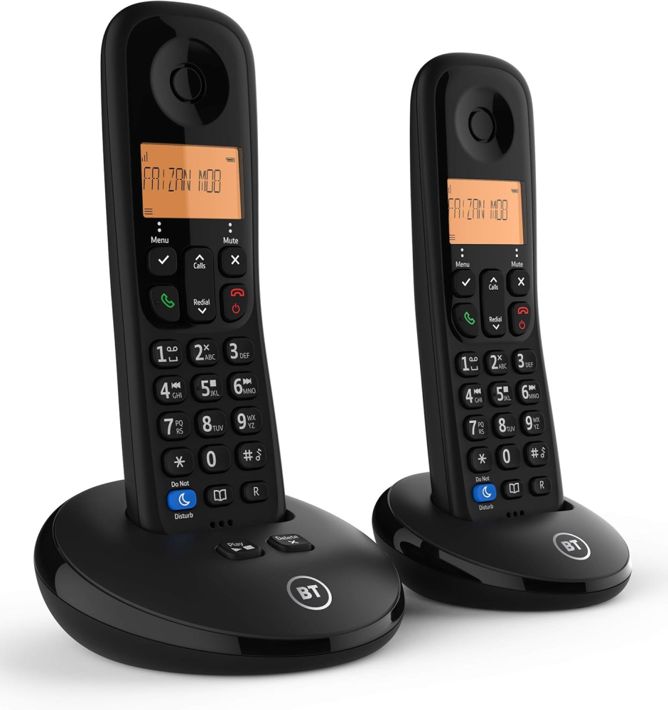 BT Everyday Cordless Home Phone with Basic Call Blocking and Answering Machine, Twin Handset Pack