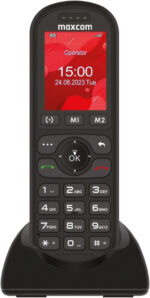 Maxcom MM39D 4G VoLTE Big Button Cordless Mobile Desk Phone for Home and Office use with SIM Card No Land Line Required Desktop Charger UK Plug - Black