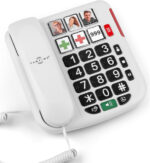 Big Button Landline Phone for Elderly, Hearing Aid Compatible Phone with Amplified Volume for Hard of Hearing, Great dementia aid