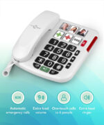 Big Button Landline Phone for Elderly, Hearing Aid Compatible Phone with Amplified Volume for Hard of Hearing, Great dementia aid - Image 2