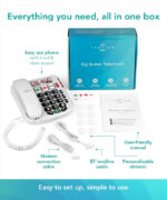 Big Button Landline Phone for Elderly, Hearing Aid Compatible Phone with Amplified Volume for Hard of Hearing, Great dementia aid - Image 5