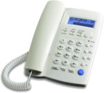 Y043 Corded Telephone with Speaker, Display, Basic Calculater and Caller ID(Off White)