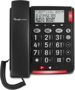 Amplicomms Bigtel 48 Big Button Phone Loud Sound Corded Landline Phones with Hands-free function, Large display, Audio Boost and Extra Loud Ringers, Hearing Aid Compatible Telephone