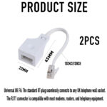 DAQUN 2 Pcs RJ11 to BT Adapter, VOIP Phone & Internet Broadband Adapter, Telephone Landline Converter for Fax Modem Router Connection (White) - Image 2