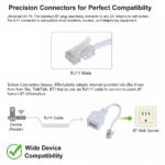 DAQUN 2 Pcs RJ11 to BT Adapter, VOIP Phone & Internet Broadband Adapter, Telephone Landline Converter for Fax Modem Router Connection (White) - Image 3