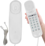 Corded House Phones Landline,Landline Telephone Last Number Redial, Pause, Flash, Dial Pad on Base unit Desk Home Phone,Wall/Desk Mountable Landline Telephone, for Office, Hotel,Home,Bathroom(White)